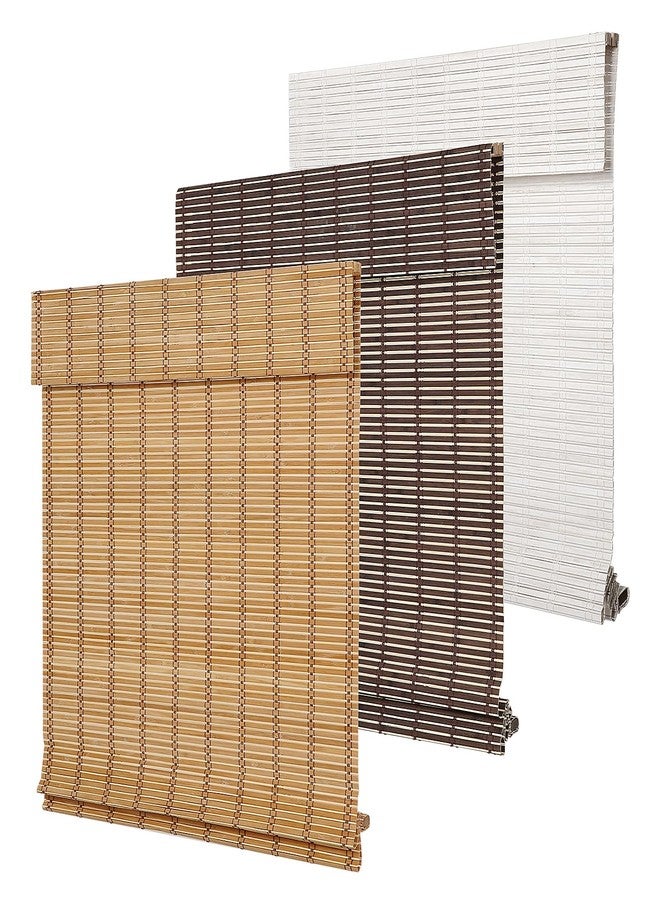 SEEYE Cordless Bamboo Blinds Shades, Light Filtering Bamboo Roller Shades Natural Roman Blind Shade, Bamboo Roll Up Blind for Windows, Easy to Install for Door, Patio, Bedroom, 28" W x 64" H,Natural - Image 2
